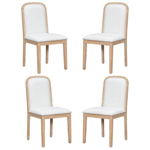 TREXM Vintage Style Dining Chair Set with 4 Upholstered Chairs
