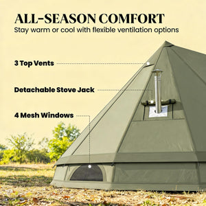 Outdoor Waterproof Teepee Camping Tent