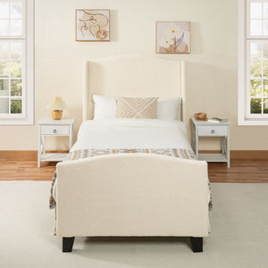 Platform Bed Frame With Tall Headboard And High Footboard