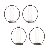 Modern hanging bottle vase in circle stand (set of 4)