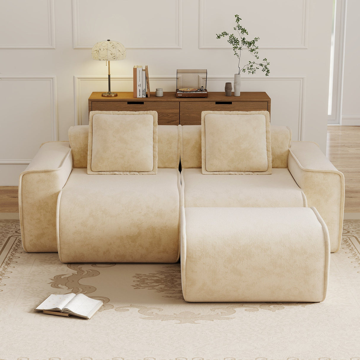 Streamlined Design Modular 2 Seat L Shape Sectional Sofa