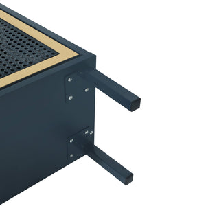 Modern Rattan 3 Door Shoe Rack Cabinet for Entryway