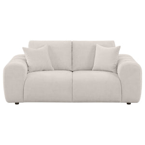 Burnett Chenille Upholstered Wide Arm Loveseat Ivory