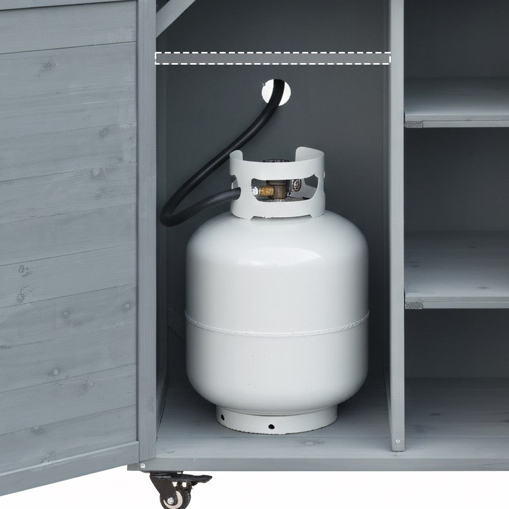 K&K 78.3' Outdoor Kitchen Island with Foldable Grill Table