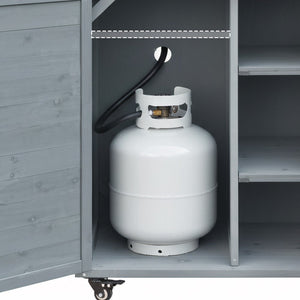 K&K 78.3' Outdoor Kitchen Island with Foldable Grill Table