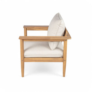 Terassi - Outdoor Lounge Chair (Set of 2) With Cushions - Beige / Light Teak