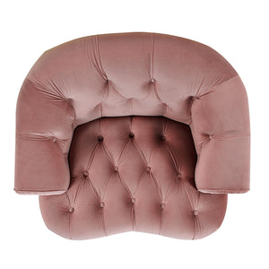 Victorian Tufted Upholstered Accent Chair with Nailhead Trim - Dark Red, Blue, or Pink