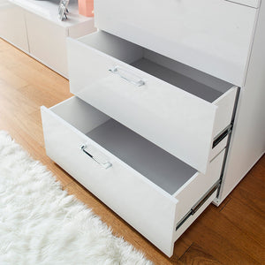 Glossy 4 Drawer Jumbo Chest with Extra Deep Storage - Dark Gray or White