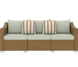 Rattan Wicker Seater Patio Couch with Cushions and Throw Pillows