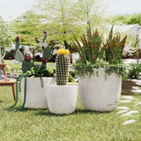 U_Style Lightweight Matte Textured MGO Outdoor Indoor Flower Pot Set of 3