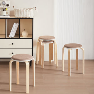Stackable Round Backless Stools (Set of 4)