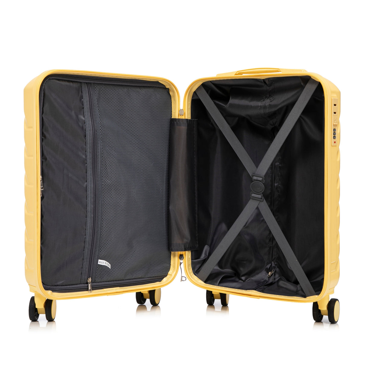 14'/20' 2-Piece ABS Spinner Wheel Luggage Set with Combination Lock