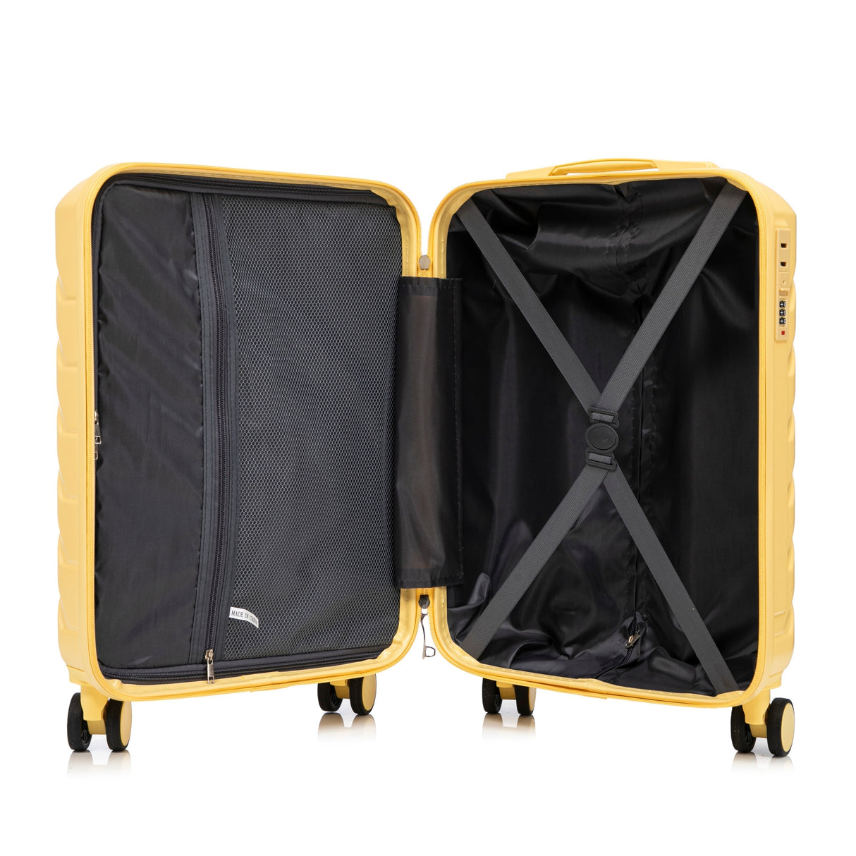 14'/20' 2-Piece ABS Spinner Wheel Luggage Set with Combination Lock