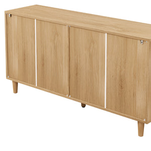 51.18' 6-Drawer Rattan Storage Cabinet Natural