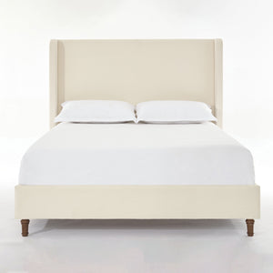 Harper Tall Headboard Upholstered Bed in Ivory Boucle, California King