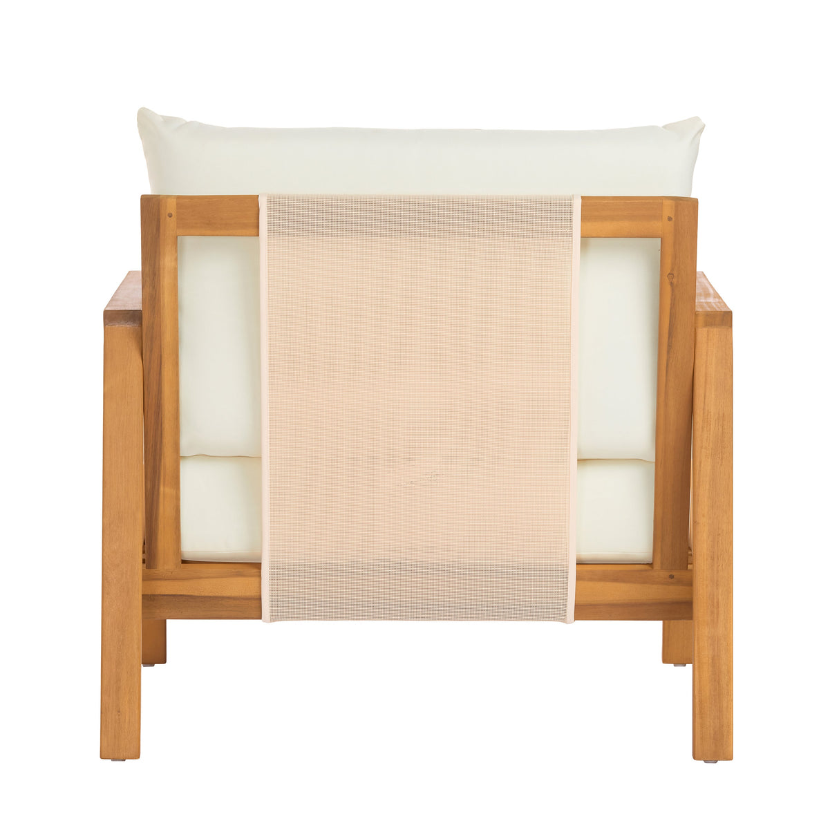 Outdoor Club Chair, Acacia Wood Frame with Textilene Accents