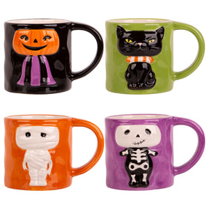 S/4 4oz Halloween Character Espresso Cups