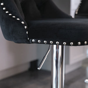 Swivel Barstools Adjusatble Seat Height From 25-33", Modern Upholstered Base Bar Stools With Backs Comfortable Tufted For Home Pub And Kitchen Island (Set of 2)
