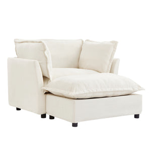 Modern Armchair Sofa With Movable Ottoman