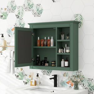 Wall Mounted Medicine Cabinet With Mirror And 3 Open Shelves