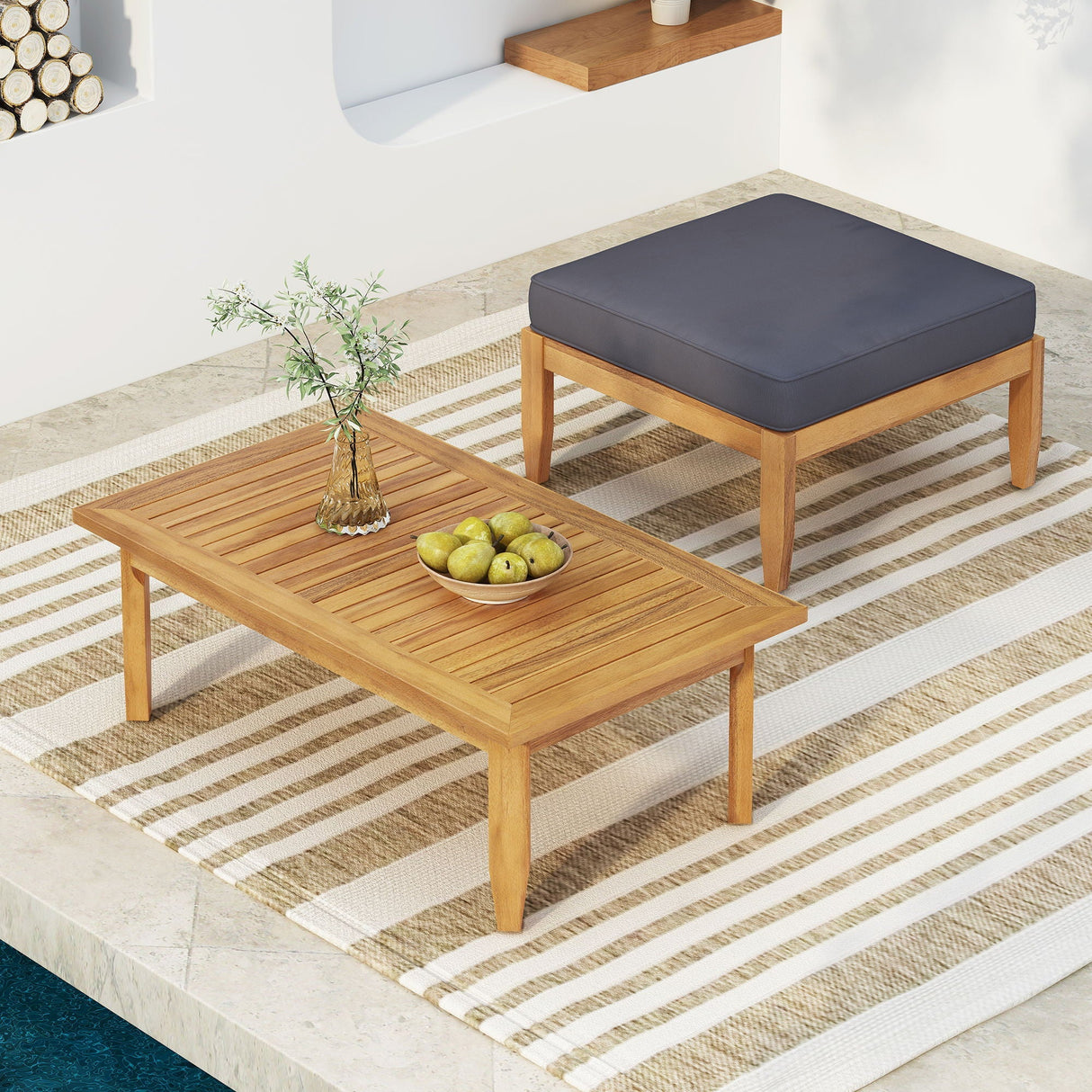 Urbanek Acacia Wood Outdoor Conversation Set - Teak