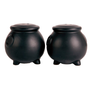 S/2 Matte Black Cauldron Salt & Pepper