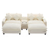 Sectional Sofa Upholstered Sofa With Two Removable Ottoman, Two USB Ports, Two Cup Holders And Large Storage Box For Living Room