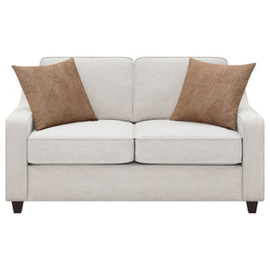 Christine Upholstered Sloped Arm Loveseat Beige