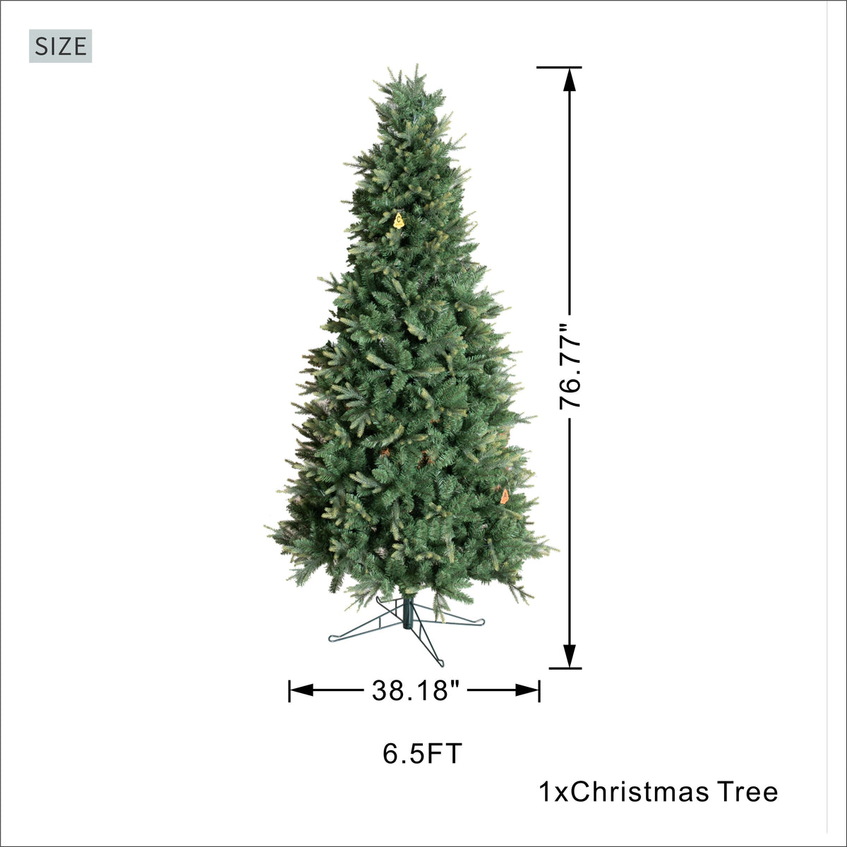 6.5 FT Slim Realistic PE/PVC Hybrid Christmas Tree