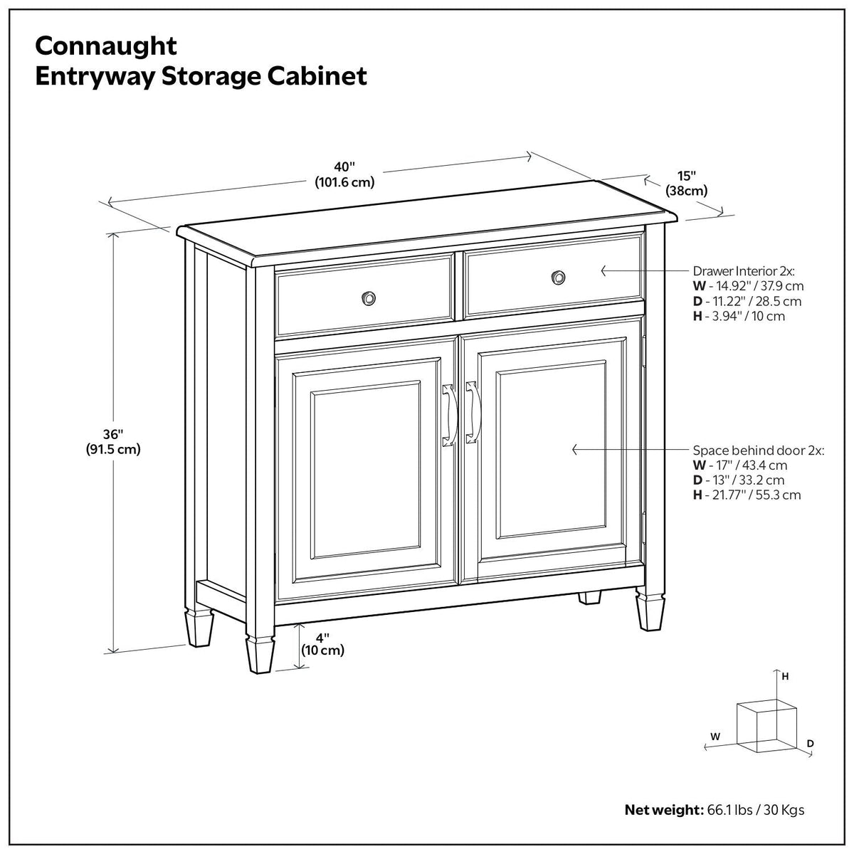 Entryway Storage Cabinet with Adjustable Shelves - Multiple Colors