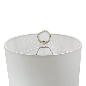 Smoke Agate-Slice Table Lamp with Marble Base