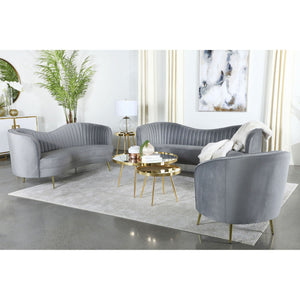 Reigha - Loveseat With Channel Tufted - Gray