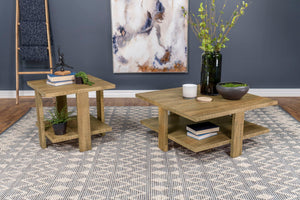 Dawn 2-piece Round Coffee and End Table Set Mango Brown