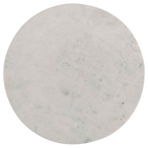 Astoria Round Genuine Marble Side End Table White