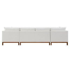 Valiant - Sectional Sofa With 4 Pillows - Ivory Chenille
