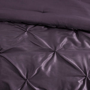 7-Piece Queen 100% Polyester Pieced Pleated Tufted Comforter Set