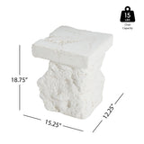 Talia Outdoor Patio Modern Artistry MGO Side Table, White