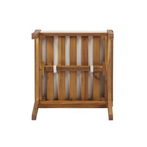 Outdoor Dining Chairs Set of 2 with Acacia Wood and Washable Cushions