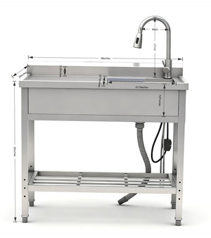 Stainless Steel Utility Sink, Freestanding Sink 2