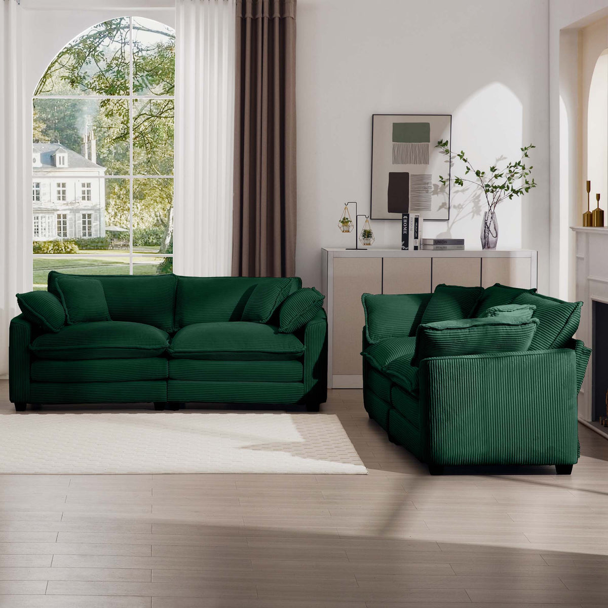 Elegant Oversized Sectional Sofa Set With Deep Seats And Flexible Layout