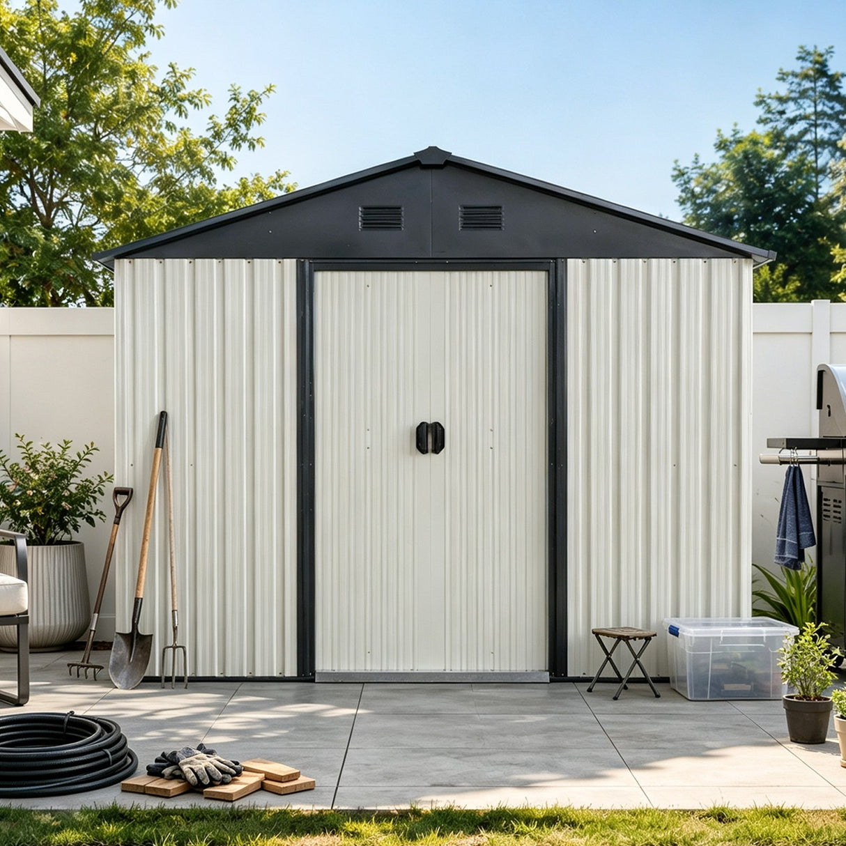 8ft x 4ft Outdoor Metal Storage Shed