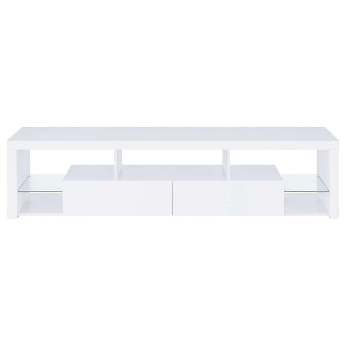 Lance - 3 Piece TV Entertainment Center With Shelves - Gloss White