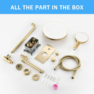 10" Shower System Set With Control Valve And Overhead Shower
