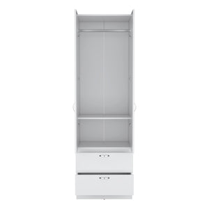Armoire Wardrobe 76" H, Hanging Rod, 2 Drawers, 1 Shelf