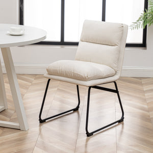 Innes 5-Piece Round Dining Set with Rubberwood Table and Faux Leather Chairs - Vanilla White