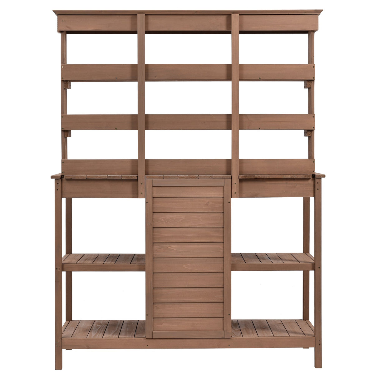 TOPMAX 66' Large Outdoor Farmhouse Wooden Potting Bench Table