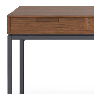 Mid Century Handcrafted Wide Writing Desk with Storage Drawers - Light Brown or Dark Brown