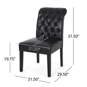 Broxton - Tuft Dining Rolltop Chairs With Button Tufted Backrest (Set of 2)