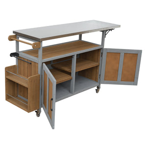 Foldable Outdoor Kitchen Island Patio Mobile Kitchen Cart