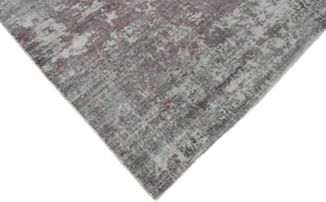 Handmade 6.6x8 Modern Abstract Red and Gray Viscose Rug